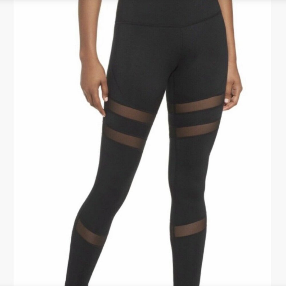 ZELLA High Waisted Full Length Mesh Black Leggings